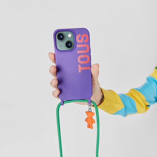 Lilac-colored Delray 13 Pro hanging Cell phone cover TOUS Rope Bear