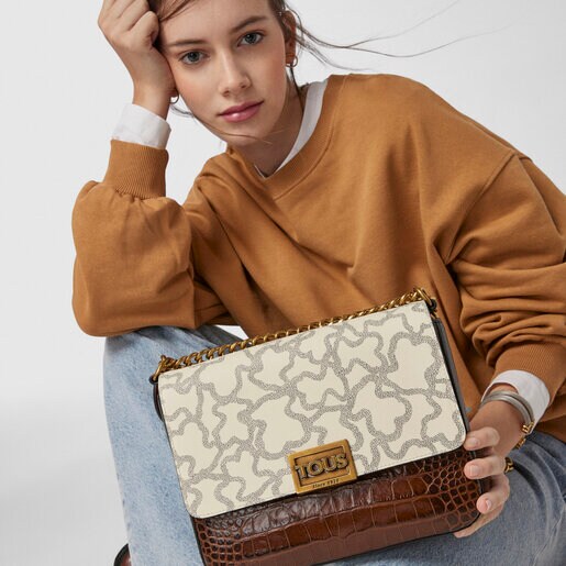 ショルダーバッグ  Kaos Legacy  Kaos柄  M  ベージュ・ブラウン