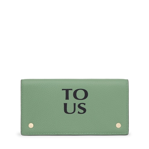 Flat khaki-colored leather TOUS Balloon Wallet