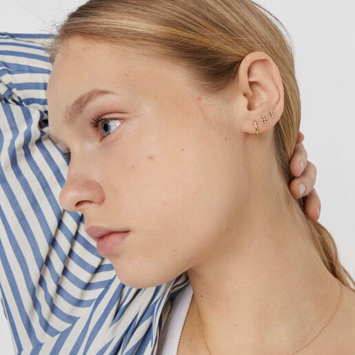 Piercing de oreja cruz de oro y diamantes Les Classiques