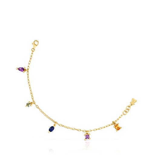 Chain Bracelet in 18kt gold plating over silver and laboratory-grown gemstones TOUS Color Lab