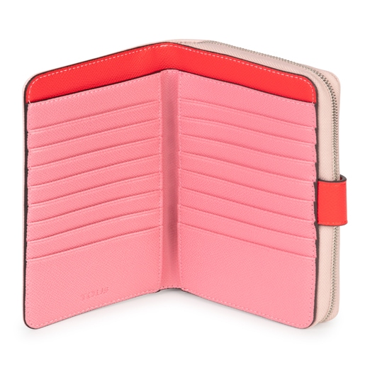 Medium pink and beige New Dubai Wallet | TOUS