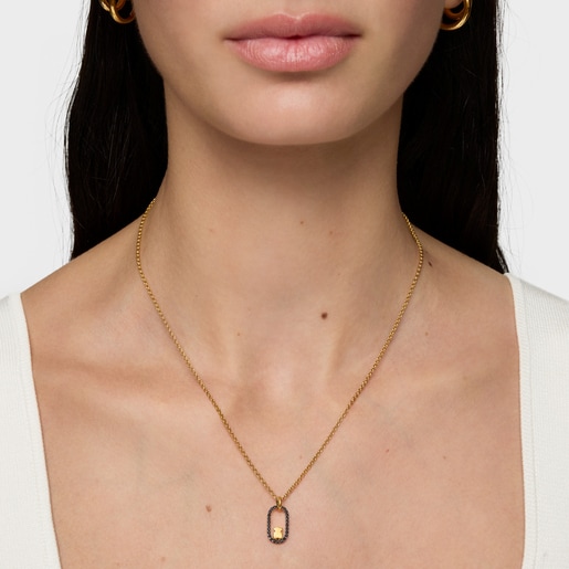 Colgante con baño de oro 18 kt sobre plata y espinelas Camille