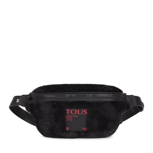 Black Amaya Fur Waist bag