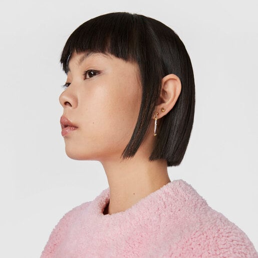 עגילי חישוק Beach מוורמיל כסף וכסף