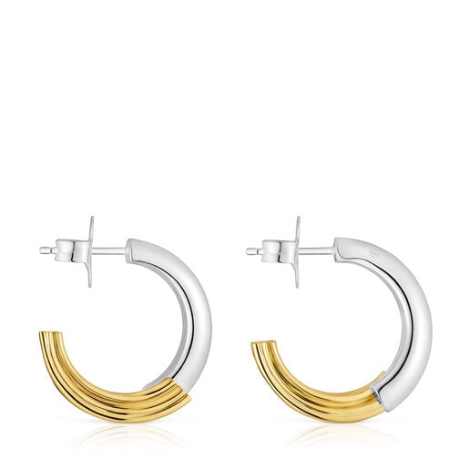 Two-tone Hoop earrings with bear motif TOUS 1950