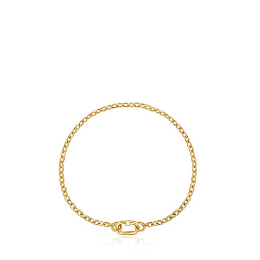 Pulsera cadena gruesa de oro Hold Oval