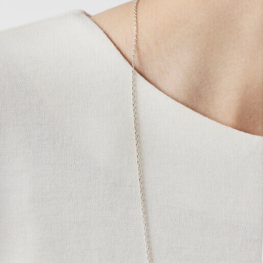 Длинная серебряная цепочка TOUS Chain из овальных колец, 80 см.