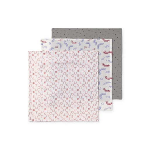 Pack of 3 muslins in MMuse pink