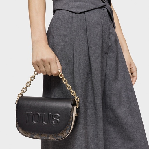 Beige mini half-moon Crossbody bag Kaos Icon