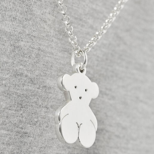 Medium Silver Sweet Dolls bear Pendant