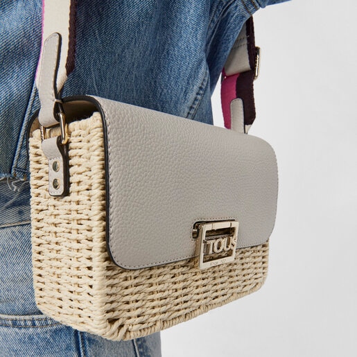 Beige raffia TOUS Legacy Summer Crossbody bag