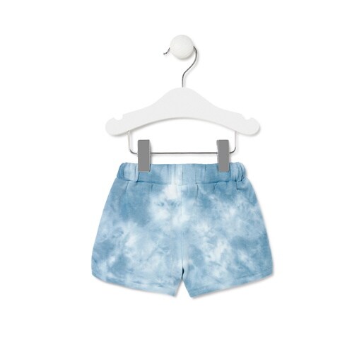 Girl's tie-dye cotton shorts in Casual blue