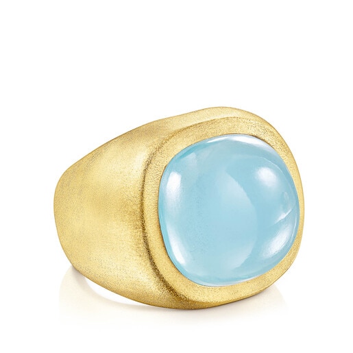Silver vermeil Nattfall Ring with chalcedony