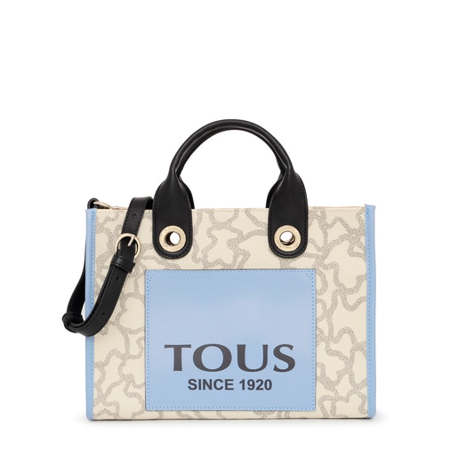 Medium beige and blue Amaya Kaos Icon Shopping bag | TOUS