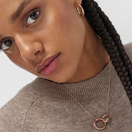 Маленькие серьги TOUS Basics из розового вермеля