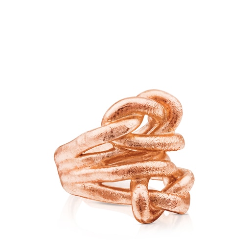 Серебряное кольцо Duna Tube с розовой позолотой