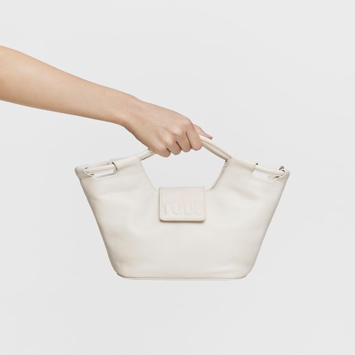 Small white leather Tote bag TOUS Sun