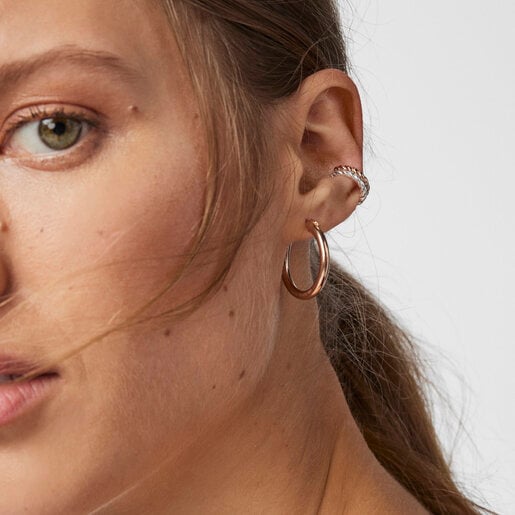 Pack Earcuff Braid de Plata y baño de oro rosa 18 kt sobre plata