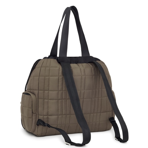 Extra-large khaki-colored TOUS Empire Padded Backpack