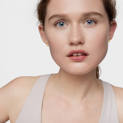 Aros lazo con baño de oro de 18 kt sobre plata TOUS Ribbon