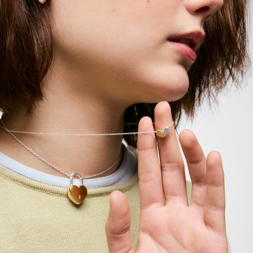 Collar bicolor y motivo corazón 7 mm TOUS 1950