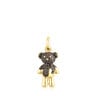 Silver vermeil TOUS Teddy Bear Splash Pendant with smoky quartz