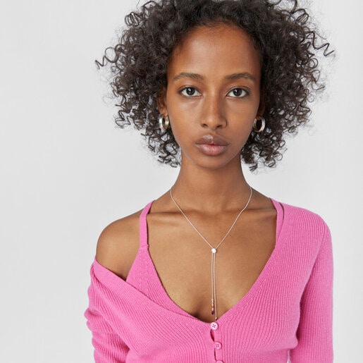 Серебряное колье Sea Vibes с драгоценными камнями