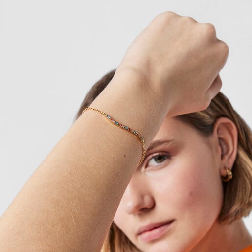 Silver vermeil TOUS Vibrant Colors Bracelet with gemstones