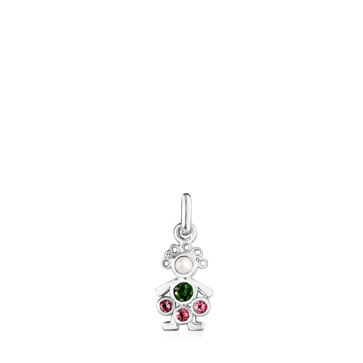 Silver TOUS Mama girl curls Pendant with Gemstones | TOUS