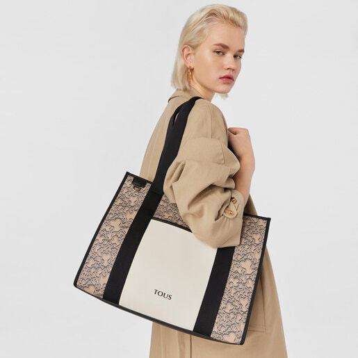 Large taupe TOUS Kaos Mini Evolution Amaya Shopping Bag
