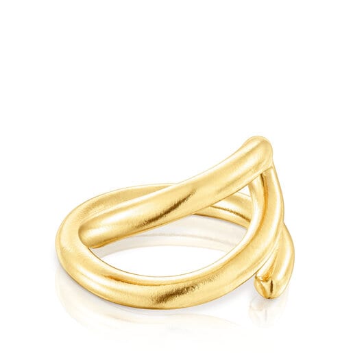 Silver vermeil Bent Open ring