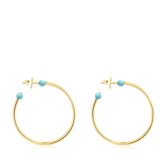 Boucles d’oreilles Batala grandes en Or Vermeil avec Howlite