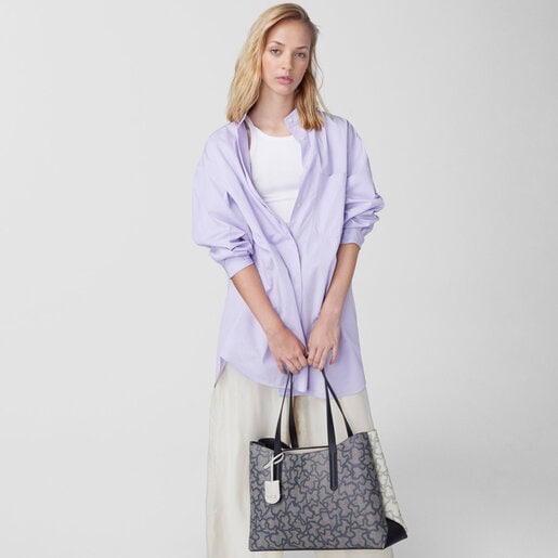 Large black and white Kaos Icon Shopping bag