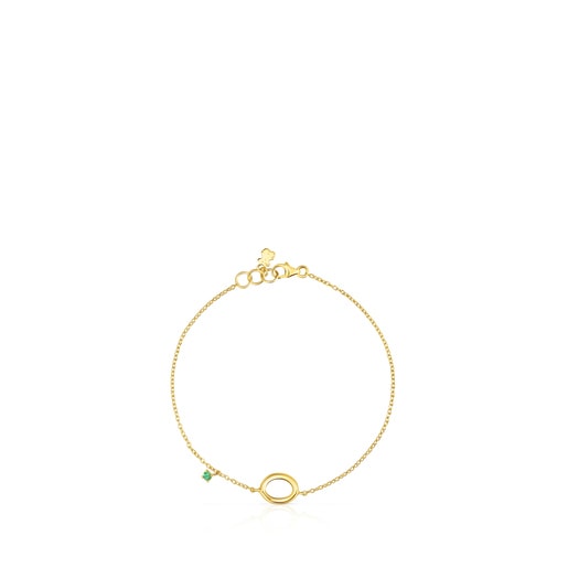 TOUS Hav bracelet in gold with circle and tsavorite gems