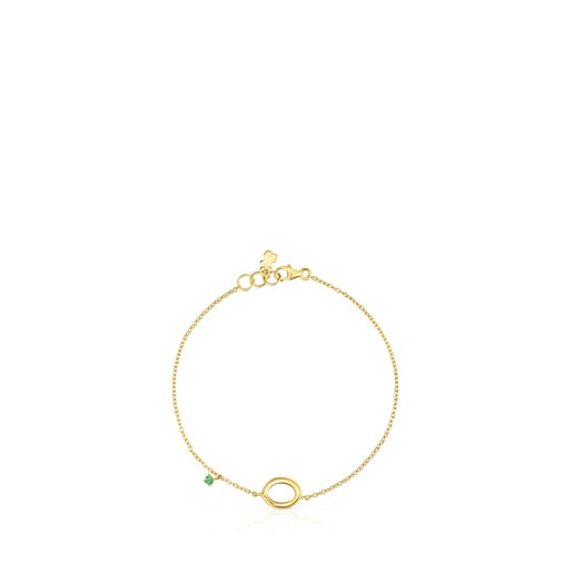 TOUS Hav bracelet in gold with circle and tsavorite gems | TOUS