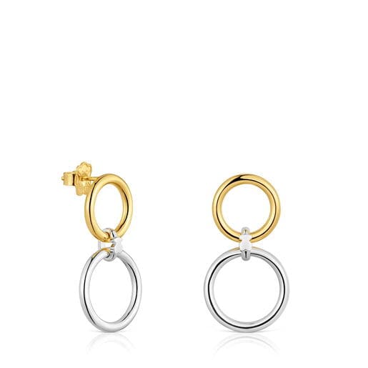 Two-tone Double circle earrings TOUS Straight