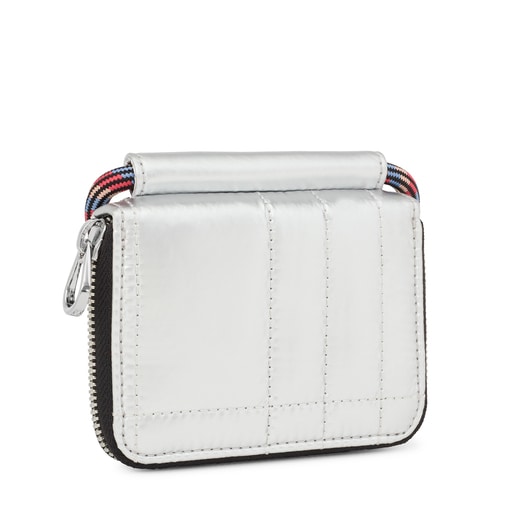 Pochette porte-monnaie à bandoulière TOUS Empire Padded argentée