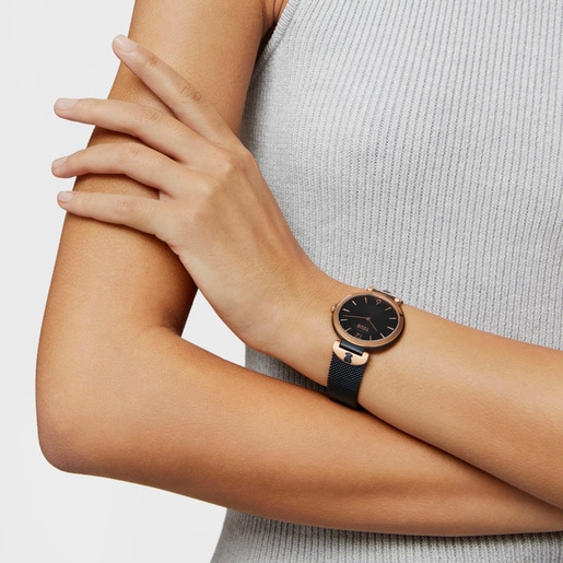 Two-tone rose and blue steel/IP S-Mesh Watch