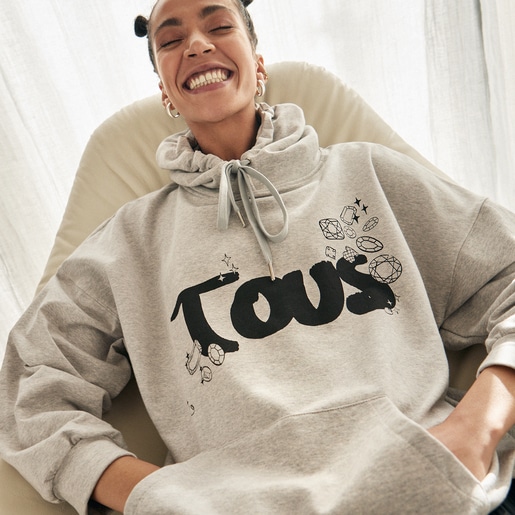 Gray TOUS Gems Sweatshirt with hood