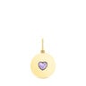 Silver vermeil Medallion pendant with amethyst heart Aelita