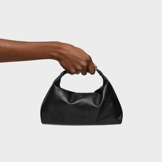 Mini bandolera de piel negra TOUS Hold