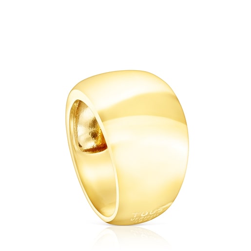 Anello bombato con placcatura in oro 18 kt su argento TOUS Basics