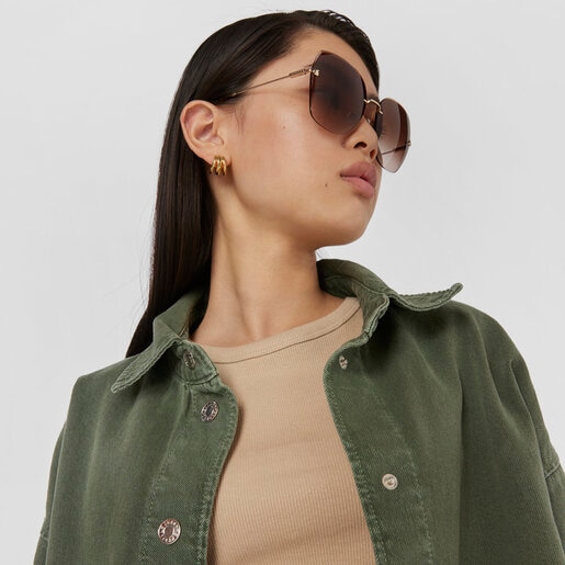 Gafas de sol Metal Bear doradas