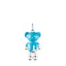 Silver Teddy Bear Pendant with blue enamel - Online exclusive