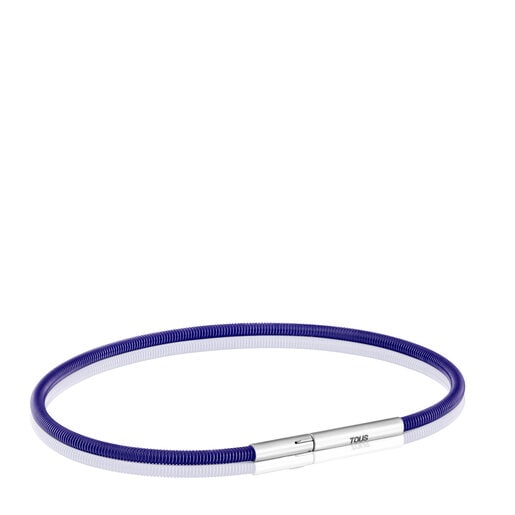 Mesh Tube lilac IP steel Bracelet 17 cm