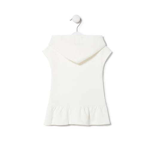 Baby girls hooded dress in Classic ecru
