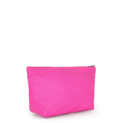 Small Neon Pink Kaos Shock Sequins Handbag