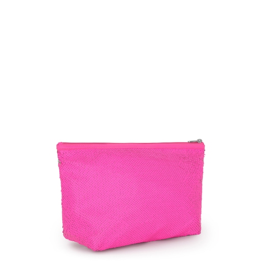 Kleine Handtasche Kaos Shock Sequins in Neonpink