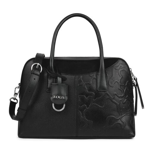Perceptible Contratar Brisa Black Leather TOUS Icon Bowling bag | TOUS